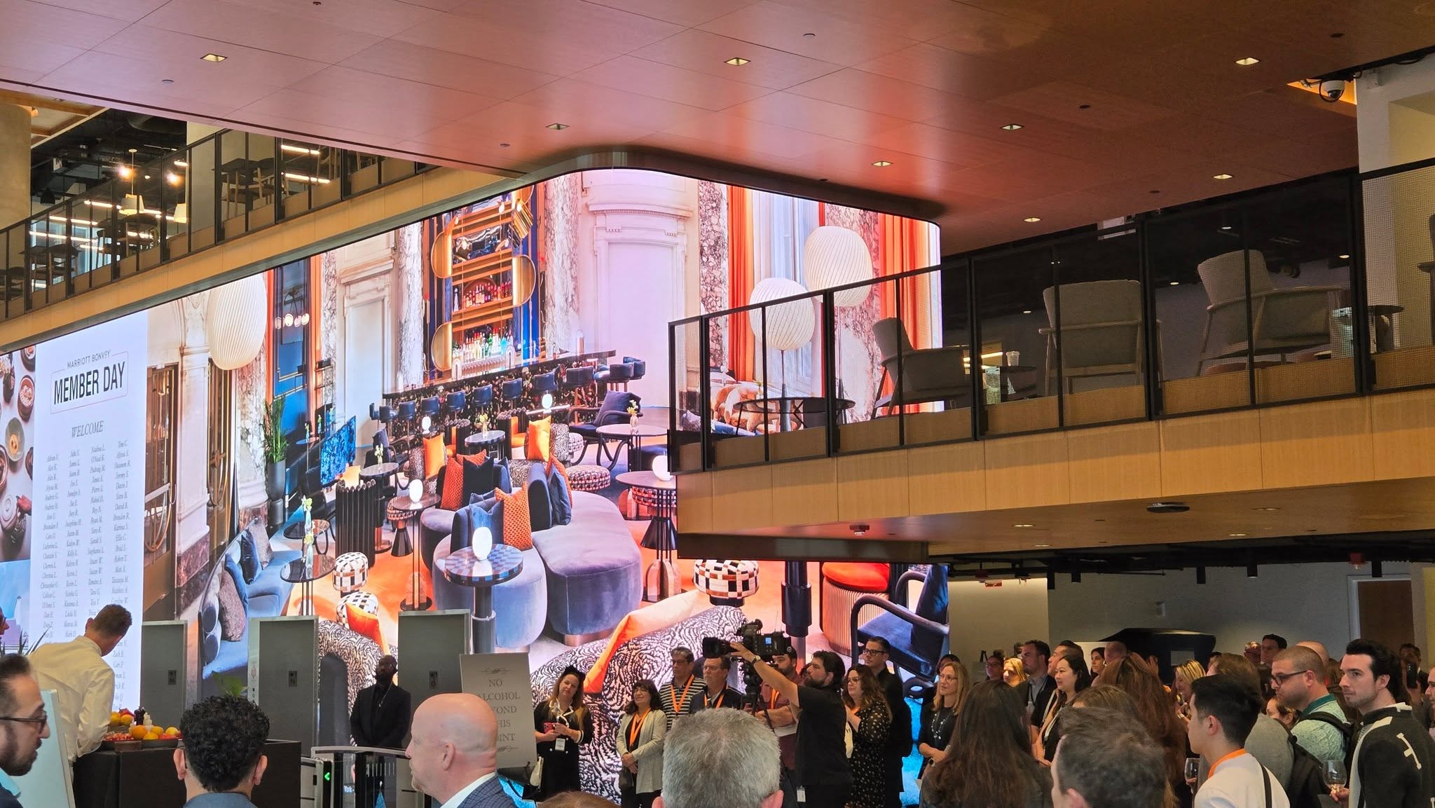 Massive Curved LED Media Wall in Marriott HQ Lobby