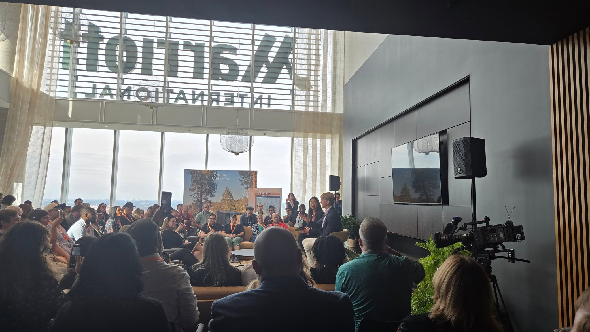 David Marriott Fireside Chat with Attendees in the 21st-Floor Sky Atrium