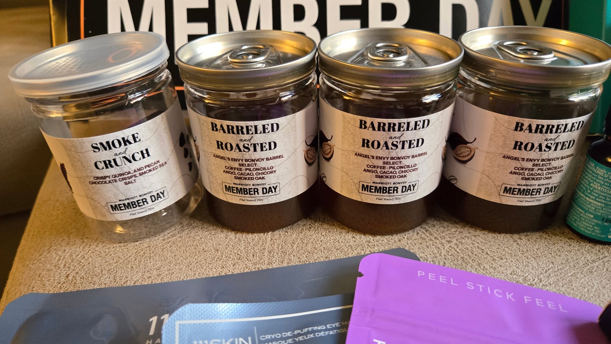 Member Day Artisanal Snack Jars: Smoke and Crunch & Angel's Envy Barreled and Roasted